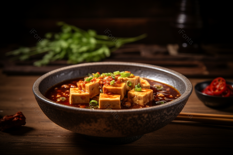 一份爆辣辣椒的美味麻婆豆腐花椒芹菜,高清,摄影图,摄影图片,图片大全,摄影图免费下载